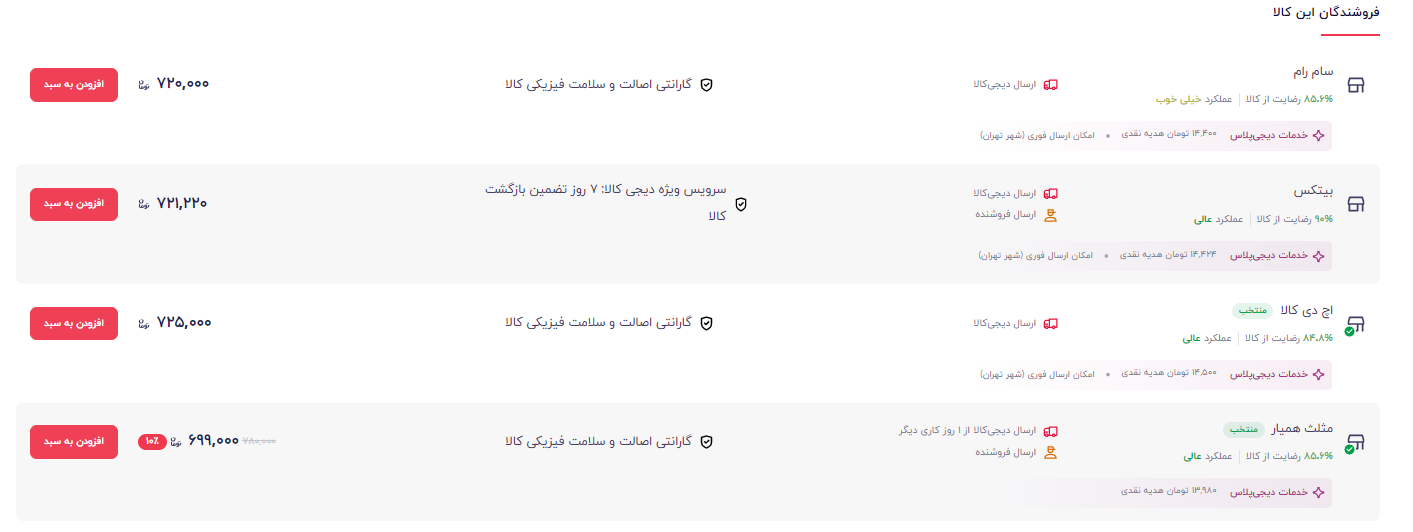نحوه استفاده از بخش‌های مختلف جایگاه فروش در مارکت پلیس دیجی کالا 