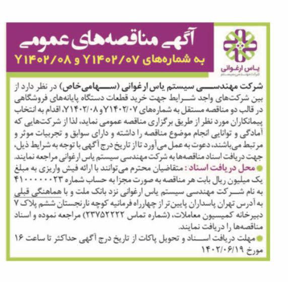 مناقصه عمومی برای ۱۰۰۰ عدد کیف اداری